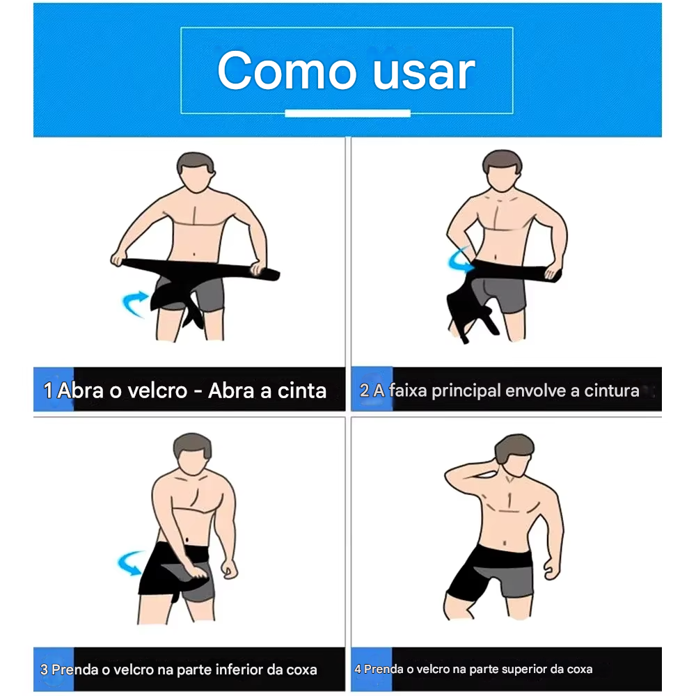 Suporte de Compressão para Coxa e Quadril (Ajustável)