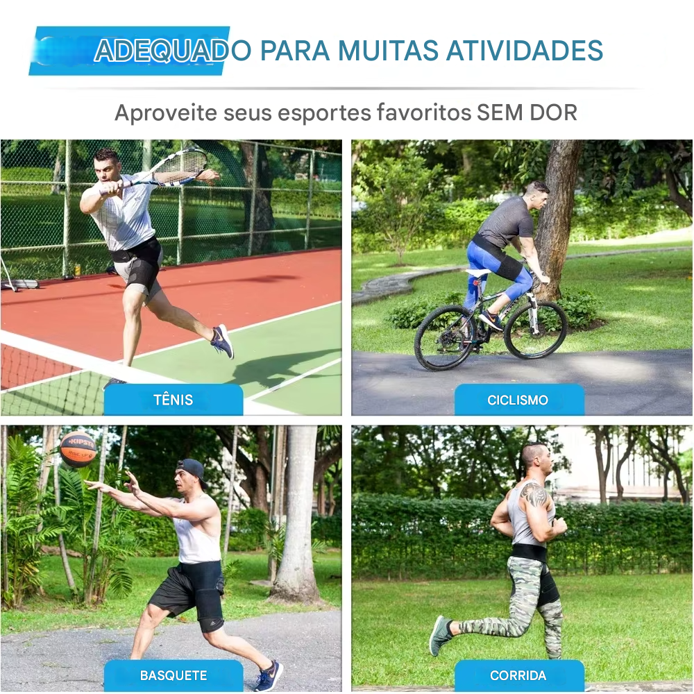 Suporte de Compressão para Coxa e Quadril (Ajustável)