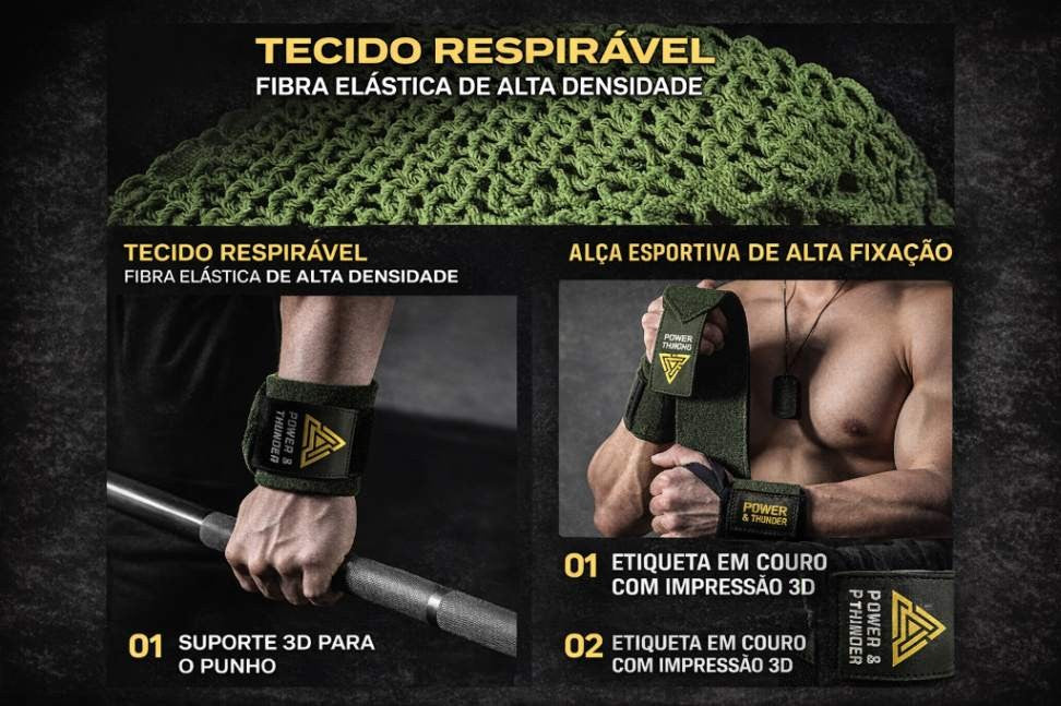 Wrist Wraps Premium – Proteção e Suporte para Treino