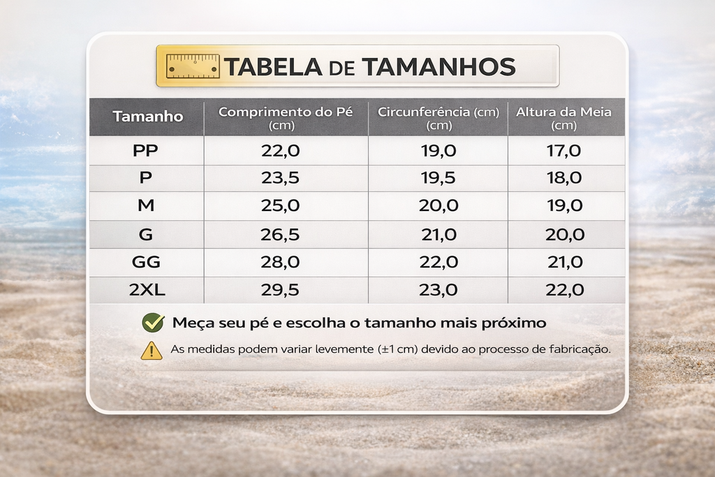 Meia de Neoprene Cano Alto para Beach Tennis e Vôlei de Praia